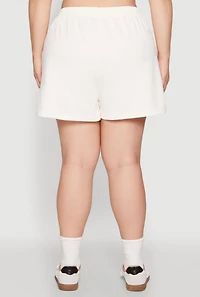 Womens Plus Size Paris Sweatshorts, Khaki, Size 2X
