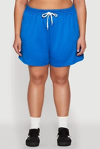Womens Plus Size Paris Sweatshorts, Blue, Size 2X