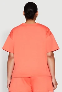 Womens Plus Size Wonderful Life Graphic Top, Orange, Size 2X