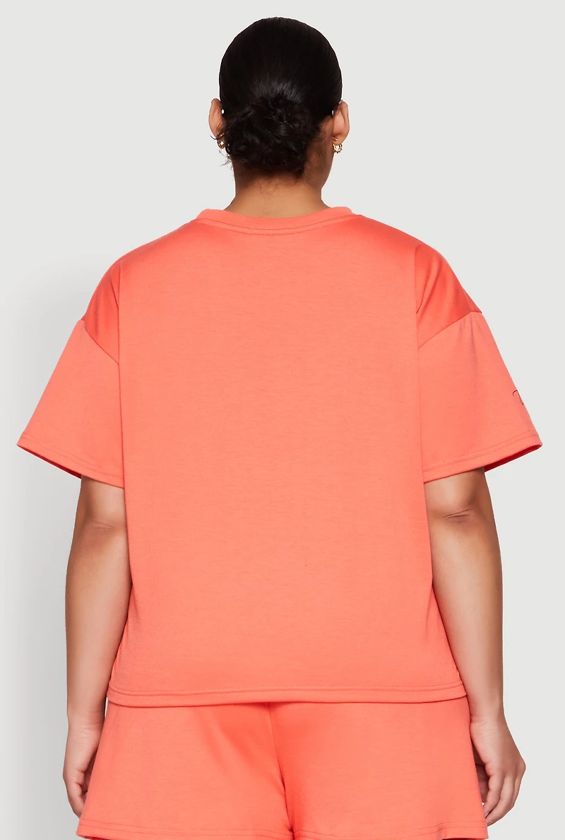 Womens Plus Size Wonderful Life Graphic Top, Orange, Size 1X