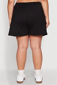 Womens Plus Size Wonderful Life Shorts, Black, Size 3X