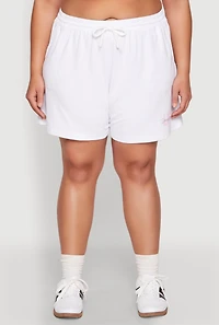 Womens Plus Size Wonderful Life Shorts, White, Size 3X