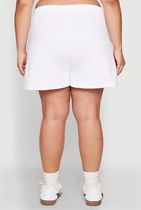 Womens Plus Size Wonderful Life Shorts, White, Size 3X