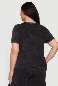 Plus Acid Wash Short Sleeve Tee