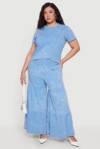 Plus Acid Wash Short Sleeve Tee