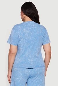 Plus Acid Wash Short Sleeve Tee