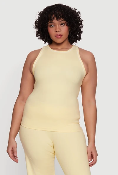 Plus Contrast Trim Piping Racerback Active Top