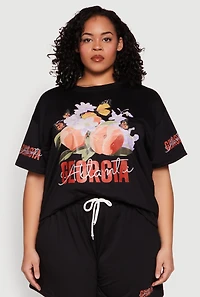 Plus Atlanta Georgia Peaches Graphic Top