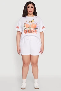 Womens Plus Size Atlanta Georgia Peaches Graphic Top, White, Size 2X