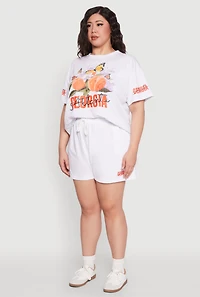 Womens Plus Size Atlanta Georgia Peaches Graphic Top, White, Size 2X