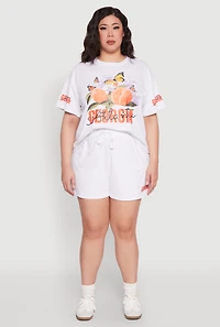 Womens Plus Size Atlanta Georgia Sweatshorts, White, Size 2X