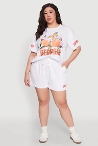 Womens Plus Size Atlanta Georgia Sweatshorts, White, Size 2X