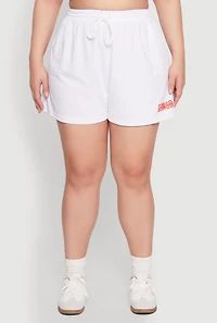 Womens Plus Size Atlanta Georgia Sweatshorts, White, Size 2X