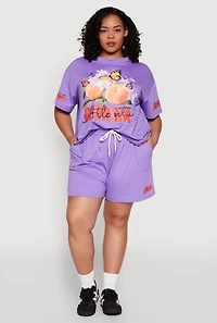 Womens Plus Size Atlanta Georgia Sweatshorts, Purple, Size 1X