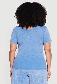 Plus Short Sleeve Acid Wash Tee