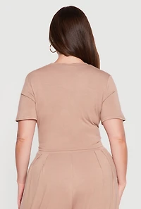 Plus Short Sleeve Crop Top