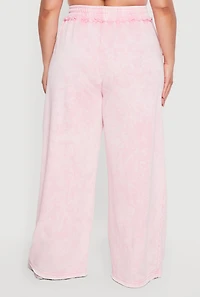 Plus Acid Wash Wide Leg Sweatpants
