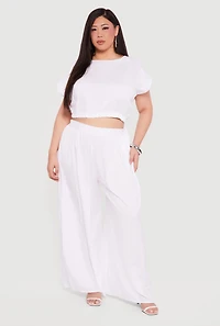 Plus Pleated Palazzo Pants