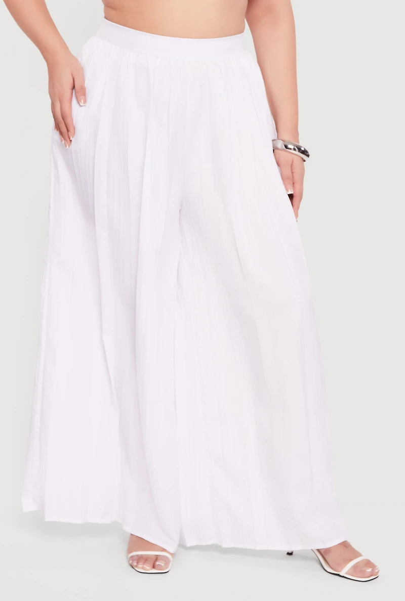Plus Pleated Palazzo Pants