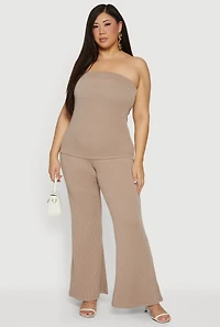 Plus Solid Rib Knit Tube Top