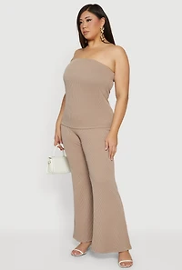 Plus Solid Rib Knit Tube Top