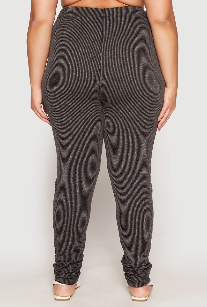 Womens Plus Size Blessed High Waisted Pants, Grey, Size 1X