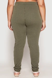 Womens Plus Size Blessed High Waisted Pants, Green, Size 3X