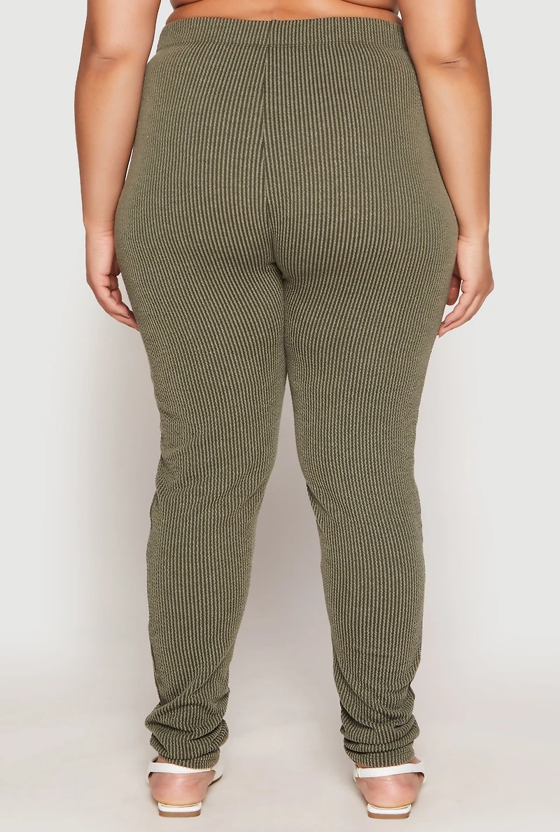 Womens Plus Size Blessed High Waisted Pants, Green, Size 2X