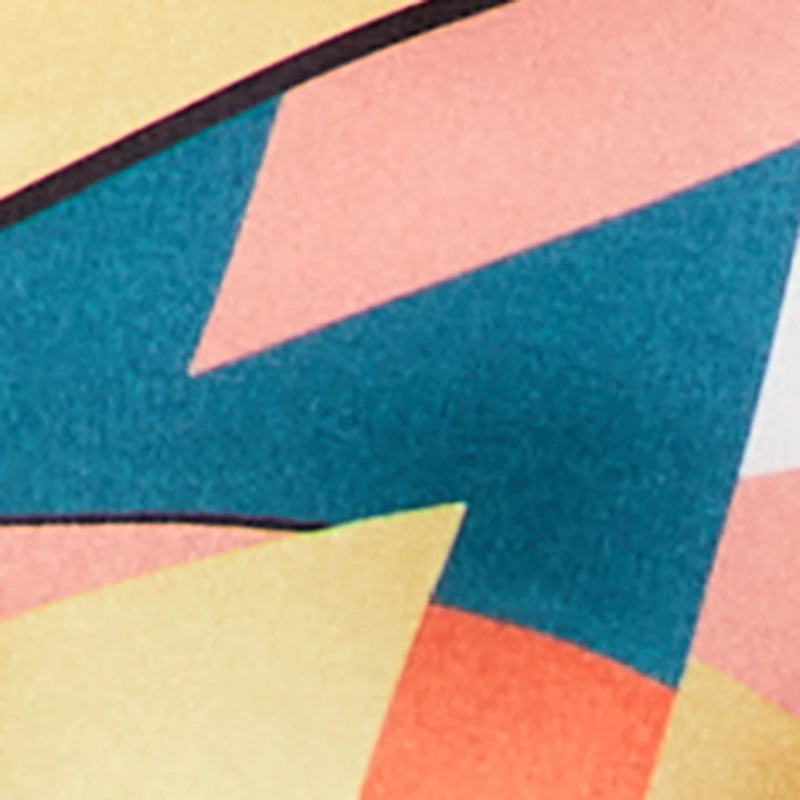 Plus Abstract Print Tie Front Cropped Shirt