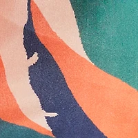 Plus Abstract Leaf Print Tie Front Shirt