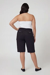 Plus Belted Cargo Bermuda Shorts