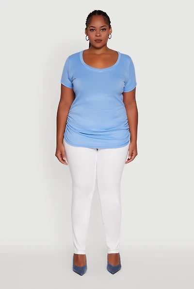 Womens Plus Poplin Bow Cargo Capri Pants,