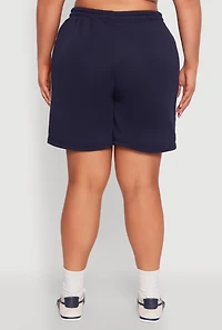 Womens Plus Varsity Stripe Side Sweatshorts,