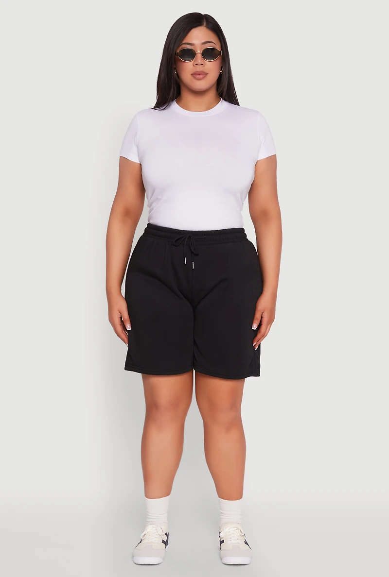 Plus Fleece Lined Sweatshorts