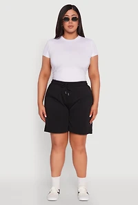 Plus Fleece Lined Sweatshorts