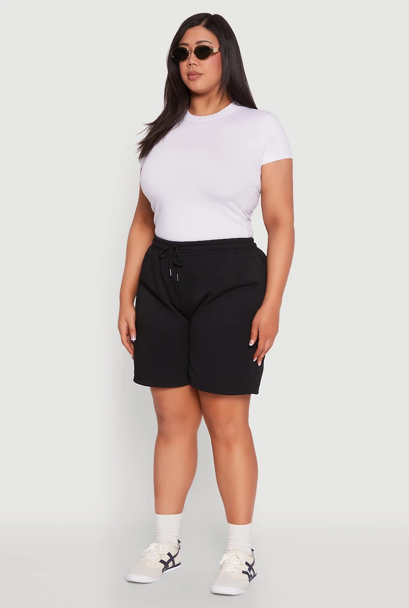 Plus Fleece Lined Sweatshorts