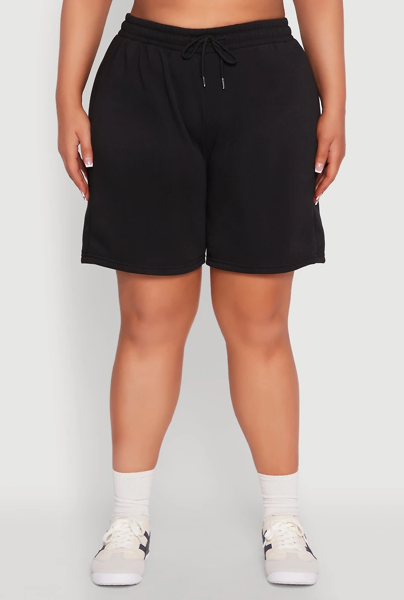 Plus Fleece Lined Sweatshorts