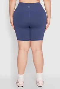 Womens Plus Cell Phone Pocket Snatched Bike Shorts,