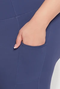 Womens Plus Cell Phone Pocket Snatched Bike Shorts,