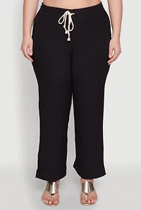 Womens Plus Airy High Waisted Palazzo Pants, 2X