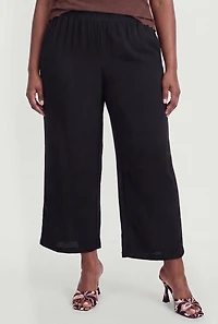 Plus Smocked Waist Wide Leg Pants