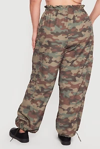 Plus Camouflage Toggle Drawstring Cargo Joggers