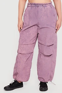 Plus Acid Wash Toggle Drawstring Joggers