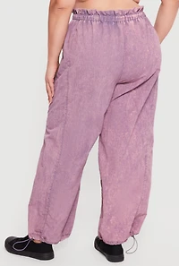 Plus Acid Wash Toggle Drawstring Joggers