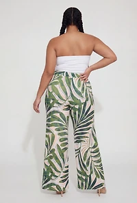 Plus Printed Pattern High Waisted Wide Leg Palazzo Pants