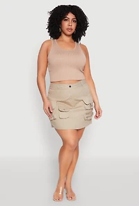Plus Multi Cargo Pocket Mini Skirt