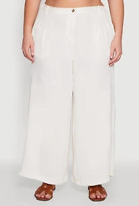 Plus Chic Crepe Knit High Waisted Pants