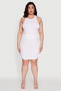 Plus Toggle Drawstring Waist Midi Skirt