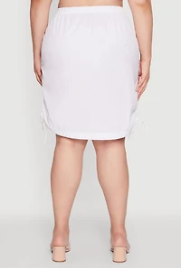 Plus Toggle Drawstring Waist Midi Skirt