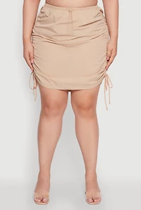 Womens Plus Toggle Drawstring Waist Midi Skirt,